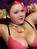 Hot young raver babe with enormous boobies